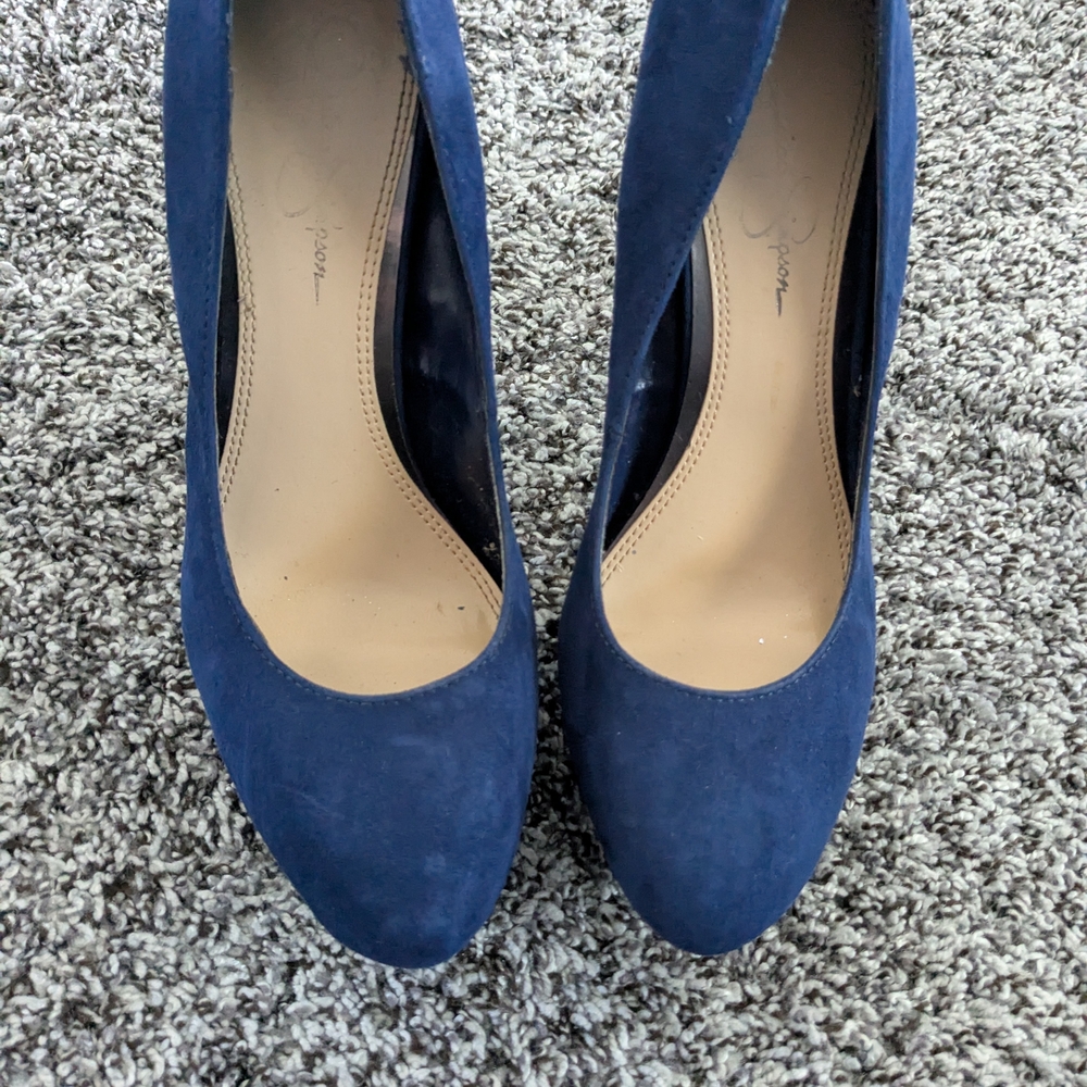 Elegant Blue Suede Women's Pumps